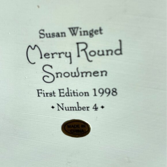 Merry Round Snowmen First Edition 1998 Susan Winget Collectible Figurine - Picture 6 of 16
